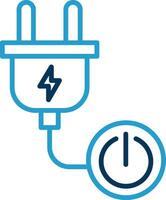 Power Button Line Blue Two Color Icon vector