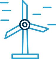 Wind Energy Line Blue Two Color Icon vector