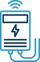 Power Meter Line Blue Two Color Icon vector