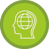 Global Mind Line Multi Circle Icon vector