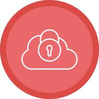 Security Castle Cloud Line Multi Circle Icon vector