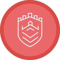 Security Castle Tech Line Multi Circle Icon vector