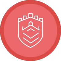 Security Castle Tech Line Multi Circle Icon vector