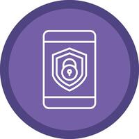 Security mobile Lock Line Multi Circle Icon vector