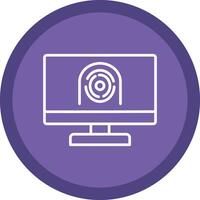 Security Computer Faceprint Line Multi Circle Icon vector