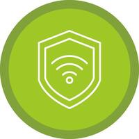 Wifi Security Line Multi Circle Icon vector