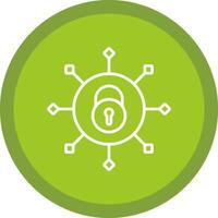 seguridad conectar línea multi circulo icono vector