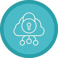 Security Cloud Line Multi Circle Icon vector