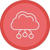 Digital Cloud Line Multi Circle Icon vector