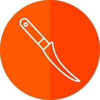 Boning Knife Line Yellow White Icon vector