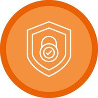 Security Check Line Multi Circle Icon vector