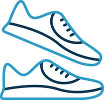 Jogger Line Blue Two Color Icon vector