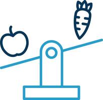 Balanced Diet Line Blue Two Color Icon vector