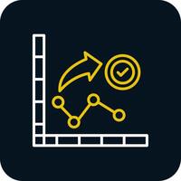Chart Line Yellow White Icon vector