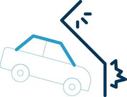 Car Crash Line Blue Two Color Icon vector