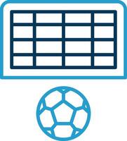 Football Goal Line Blue Two Color Icon vector