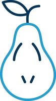 Pear Line Blue Two Color Icon vector