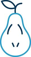 Pear Line Blue Two Color Icon vector