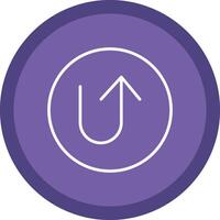 U Turn Line Multi Circle Icon vector