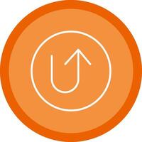 U Turn Line Multi Circle Icon vector