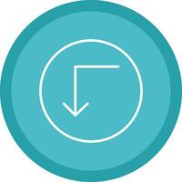 Turn Down Line Multi Circle Icon vector