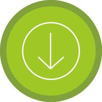 Down Arrow Line Multi Circle Icon vector