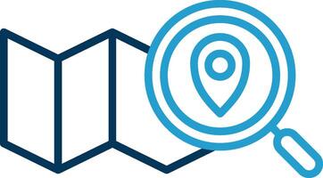 Map Line Blue Two Color Icon vector