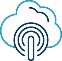 Cloud Line Blue Two Color Icon vector