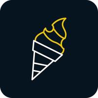 Ice Cream Line Yellow White Icon vector