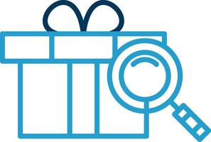 Gift Line Blue Two Color Icon vector