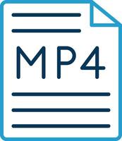 Mp4 Line Blue Two Color Icon vector