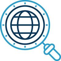 Magnifying Glass Line Blue Two Color Icon vector