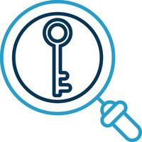 Key Line Blue Two Color Icon vector