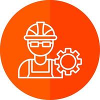 Engineer Line Yellow White Icon vector