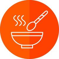 Soup Line Yellow White Icon vector