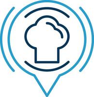 Chef Line Blue Two Color Icon vector