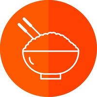 Chinese Food Line Yellow White Icon vector