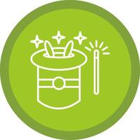 Magic Hat Line Multi Circle Icon vector