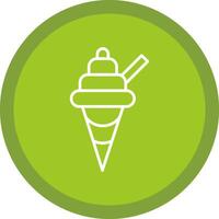 Ice Cream Line Multi Circle Icon vector