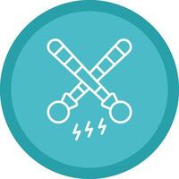 Drumsticks Line Multi Circle Icon vector