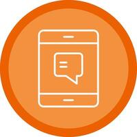 Text Message Line Multi Circle Icon vector