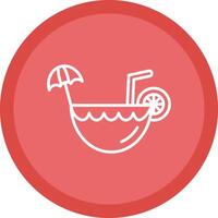 Coconut Drink Line Multi Circle Icon vector