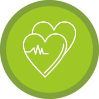 Heart Line Multi Circle Icon vector