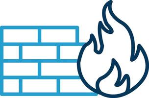 Firewall Line Blue Two Color Icon vector