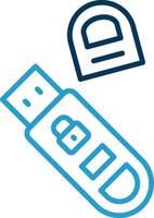 Usb Line Blue Two Color Icon vector