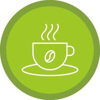 café taza línea multi circulo icono vector