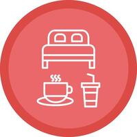 Bed And Breakfast Line Multi Circle Icon vector