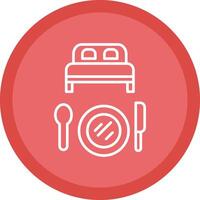 Bed And Breakfast Line Multi Circle Icon vector