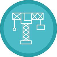 grua línea multi circulo icono vector