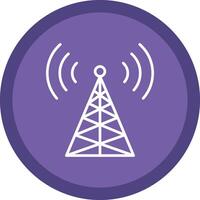 Radio Tower Line Multi Circle Icon vector
